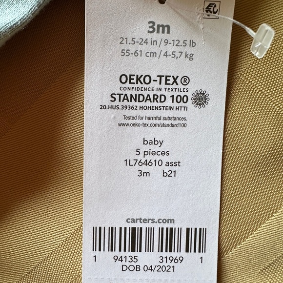 Carter's 3 month Baby Bodysuits 5 Piece Set NWT - Picture 4 of 11